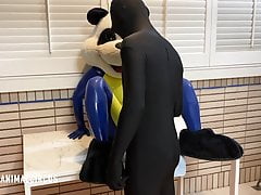 Feeding Mascot Panda A Egg