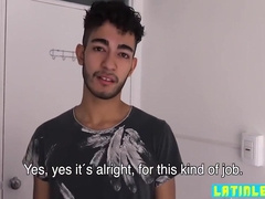 Hot Straight Latin Gags On Enormous Pecker