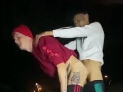 Dudes ravage all night in the underpass, park , railway station