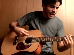 Straight musician has a guitar solo before masturbating