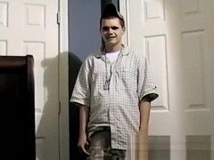 Straight guy Bruce enjoys pumping out a huge load of hot cum