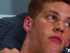 Big dick gay Chris White willingly shows the camera his big dick while jerking