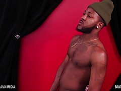 King James stroking BIG ebony cock