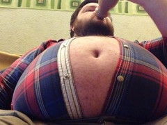 Solo chubby guy Hoggtubbs shows off his big belly and gay pipe