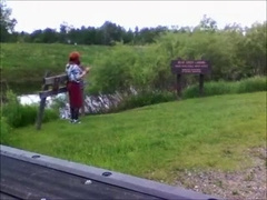 Tammy smoking and crossdressing in public