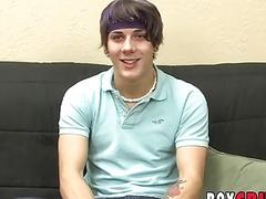 Barely legal gay man masturbating in the casting show