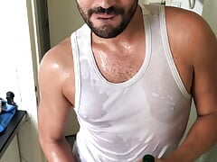 Wet clothes, big cock