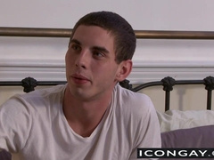 Handsome daddy enjoying a hardcore threesome with two guys