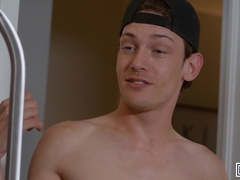 Malik Delgaty Stashes Behind The Fridge Not To Be Seen While Pummeling Jake Preston's Butt - DUDES