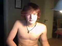 Ginger Gay teen 18+ Boy Jerking Off On Cam