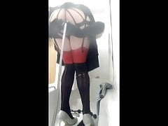 Sissy cleaning his pussy