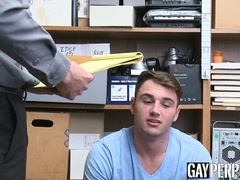 Security officer catches thieving jock and drills him bare