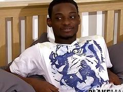 Amateur black guy from UK jerks himself off hard on cam
