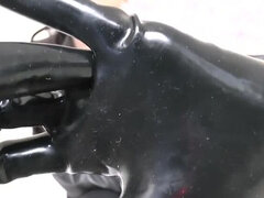 Füsse, Handschuhe, Latex, Leder, Maske, Herrin, Sklave, Solo