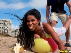 Kont, Strand, Slaapkamer, Grote lul, Bruinharig, Natuurlijke tieten, Tieten likken, Nat