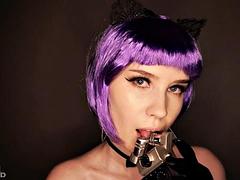 美女, キス, なめる, 一人