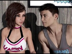 Hot brunette with big tits stars in an erotic visual novel