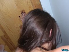 Amateur, Cul, Brunette brune, Jeans, Seins naturels, Pov, Public, Nénés