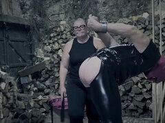 Pervert Woodroom Punishment - Latex Domination & Enema Slave BDSM
