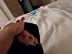 Got my self a room, bathed, fucked my self, foot fetish, very risky open door nudeplay