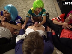 Américain, Gros seins, Éjaculer dans la bouche, Faciale, Hard, Seins naturels, Fête, Echangistes