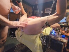 Submissive MILF in bondage training achieves climax through domination and submission