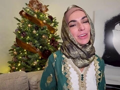 Venus Valencia wearing a hijab for a kinky video
