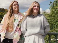 Alluring Amateur Lesbian Babes Have Raunchy Love Making