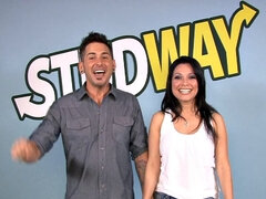 デカパイ, ブロンド, フェラチオ, 茶髪の, ドレス, 眼鏡, 熟年