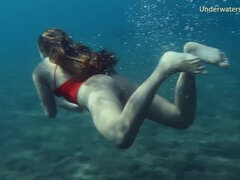 Amateur, Femelle, Hd, Piscine, Russe, Solo, Nénés, Sous marin