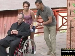 Enthousiasteling, Duits, Opa, Tiener, Tieten likken