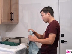 Blindfolded taste game with stepsister