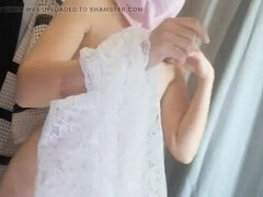 ビキニ, 茶髪の, 脱衣服, マッサージ, 母, 裸, 締まりの良い, 妻