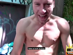 Real German MILF fucked in public POV threesome outdoor
