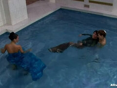 茶髪の, 天然, 自然山雀, ヌード, 赤毛, ストッキング, オッパイの, 水中