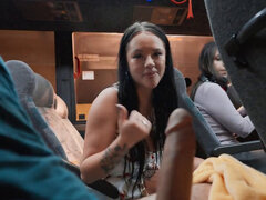 Madalina Moon turns him on and fucks him on the bus