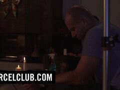 舞台裏, デカ尻, ブロンド, フランス人, なめる, 下着, 淫乱熟女, オマンコ