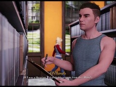 Hot teacher with big boobs in a visual novel game