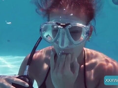 Sperma shot, Vrouw, Hardcore, Hd, Masturbatie, Orgasme, Openbaar, Onderwater