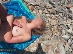 Victoria Rae Black - Married Woman Gets Caught Tanning Topless On Beach! Fucked And Creampied By Stranger - Victoria Rae