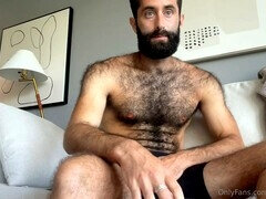 Mature daddy enjoying his first-time solo handjob