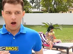 Bangbros - pool fellow johnny's horny desire comes true when sexy xwife karen asks him for a quick pound