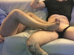 素人, 足, 足コキ, イタリア人, 淫乱熟女, ナイロン, ストッキング