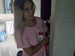 Morning hook-up with pretty blonde Aka Love Hard in their everyday life