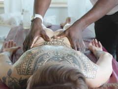 Sexy Tattooed Latina Vanessa Vega Gets A Deep Dick Massage From A Huge BBC - Vanessa Vega loves interracial massage