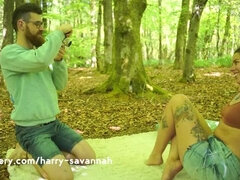 Leie, Paar, Schwanz, Hd, Im freien, Öffentlich, Tätowierung, Titten