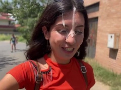 Verrückt, Spermaladung, Aufs gesicht abspritzen, Flashen, Hd, Riesig, Im freien, Pov