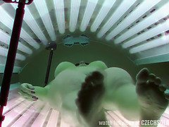 Amateur, Gros seins, Brunette brune, Tchèque, Chatte, Solarium, Solo, Voyeur