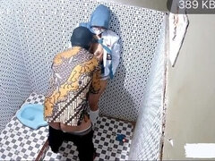 Indonesian Hijab Teacher Fucks Student in Public Toilet - Clarelia Jamsen Blowjob Viral