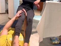 Amateur, Couple, Pieds, Femme dominatrice, Italienne, Léchez, Massage, Chaussettes